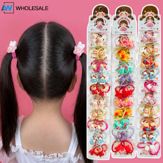 HPN-2637 (20 pcs) Character Fabric Kids Hair Tie Sets