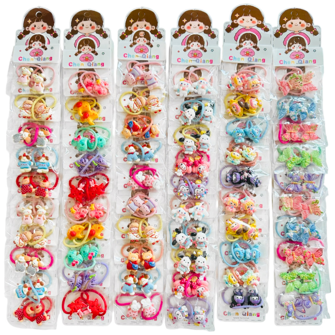 HPN-2637 (20 pcs) Character Fabric Kids Hair Tie Sets