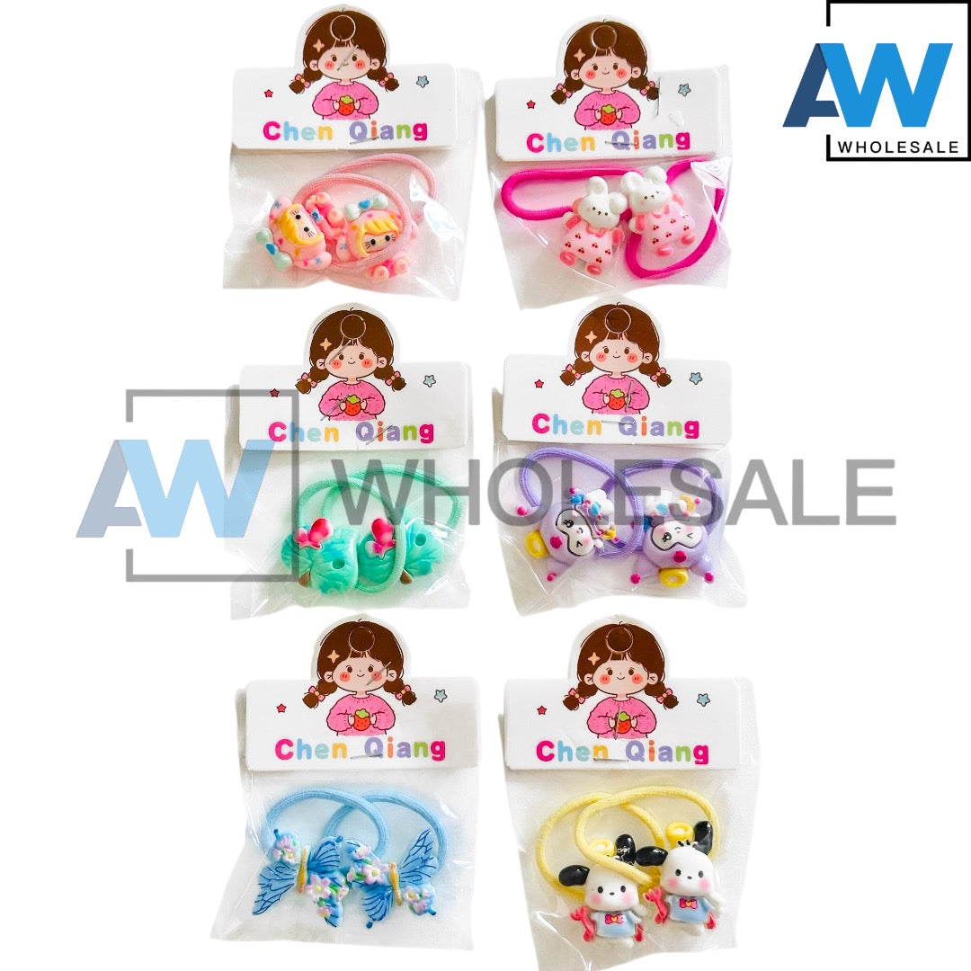 HPN-2637 (20 pcs) Character Fabric Kids Hair Tie Sets