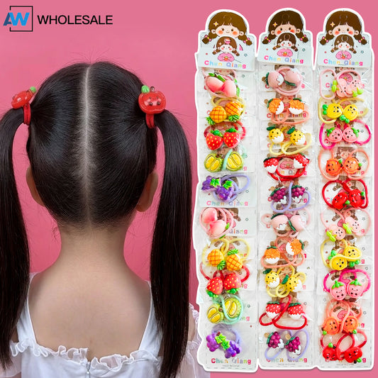 HPN-2638 (20 pcs) Happy Fruits Elastic Hair Tie Sets