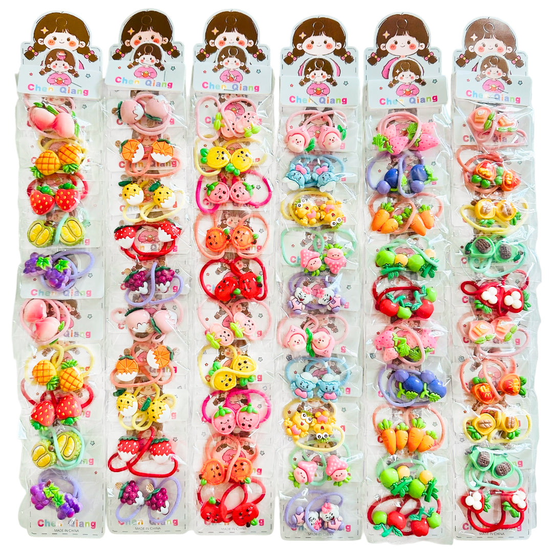 HPN-2638 (20 pcs) Happy Fruits Elastic Hair Tie Sets