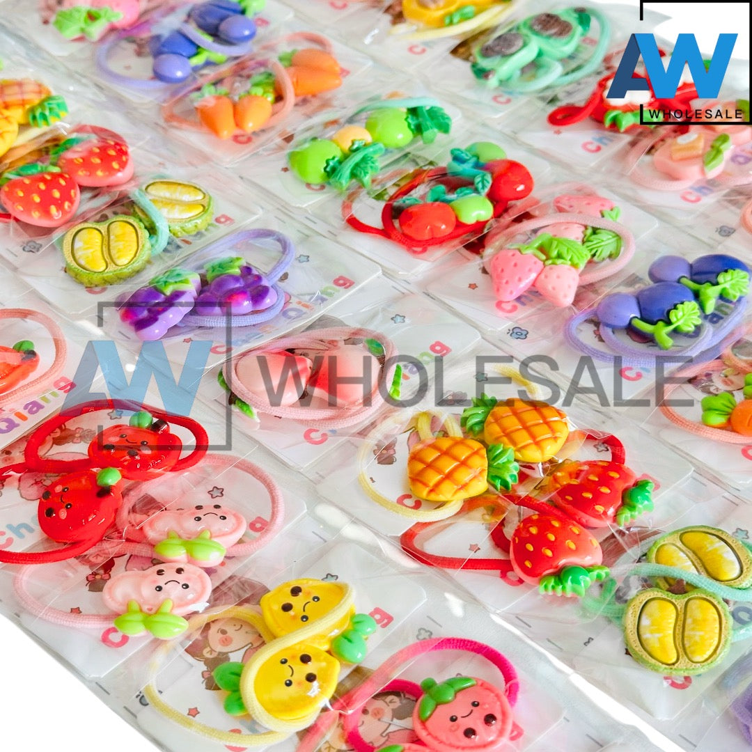 HPN-2638 (20 pcs) Happy Fruits Elastic Hair Tie Sets