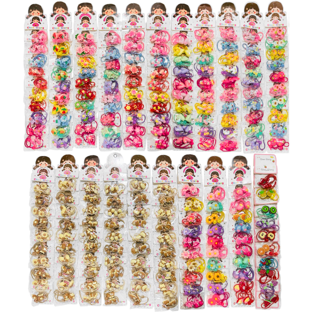 HPN-2639 (1 card) Assorted Design Elastic Hair Ties
