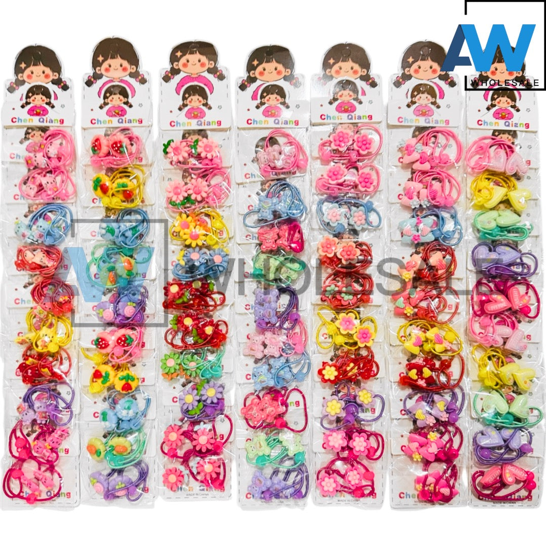 HPN-2639 (1 card) Assorted Design Elastic Hair Ties