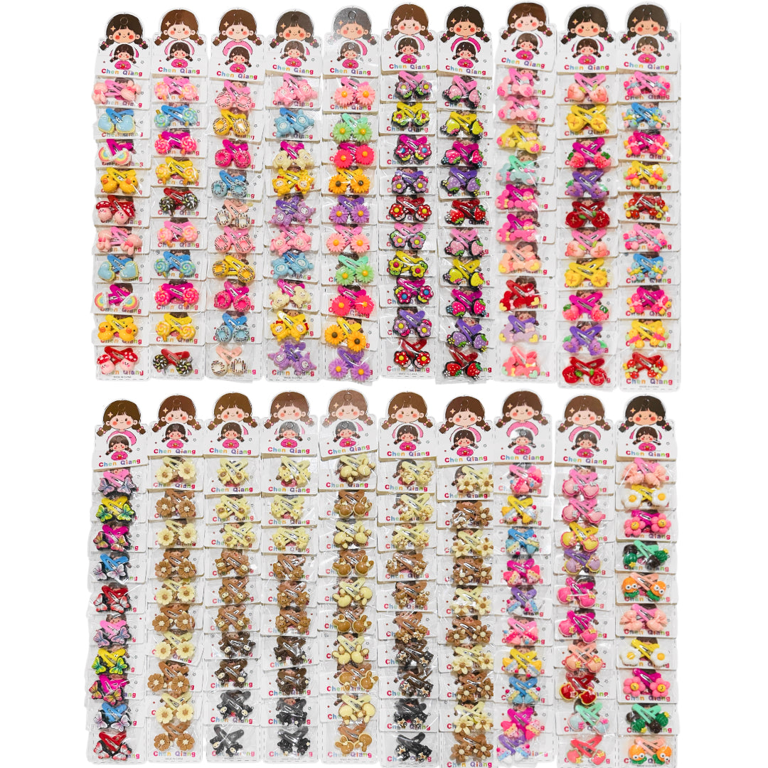 HPN-2640 (1 card) Assorted Design Snap Hair Clips