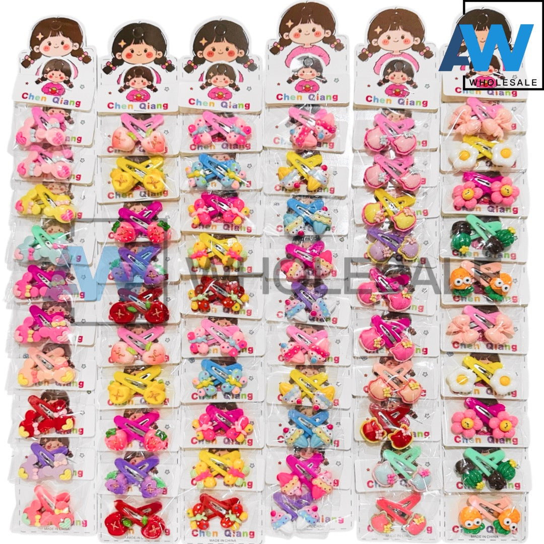 HPN-2640 (1 card) Assorted Design Snap Hair Clips