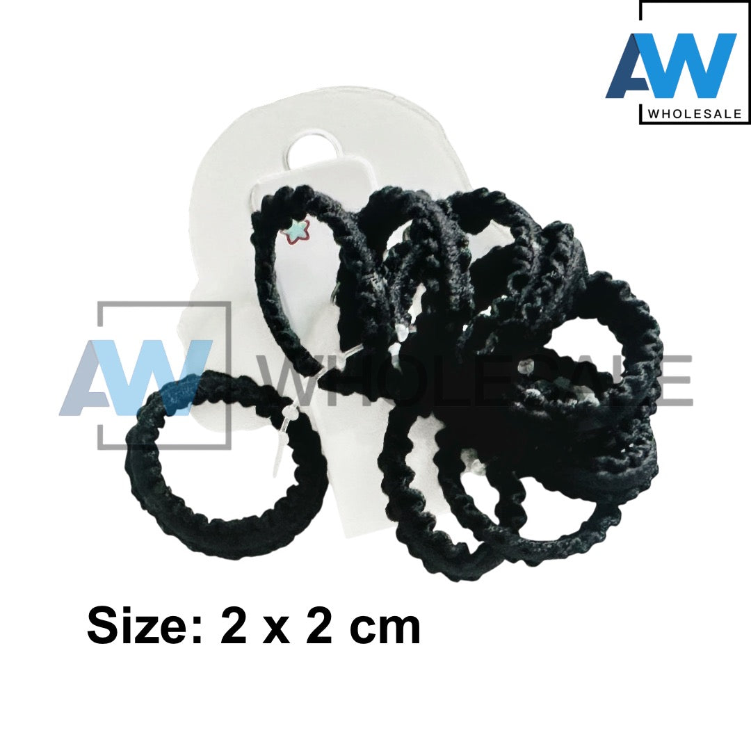 HPN-2641 (1 card) Braided Fabric 10 in 1 Hair Tie Sets