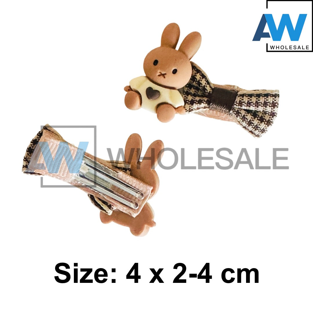 HPN-2642 (20 pcs) Character Ribbon Hair Clips