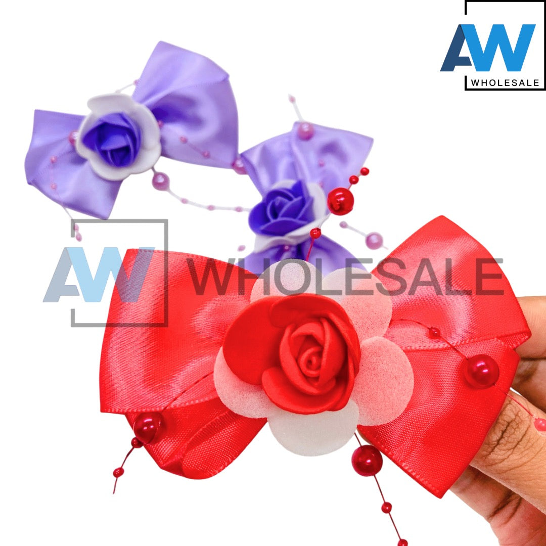 HPN-2647 (10 pcs) Tulip Ribbon Hair Clip Set