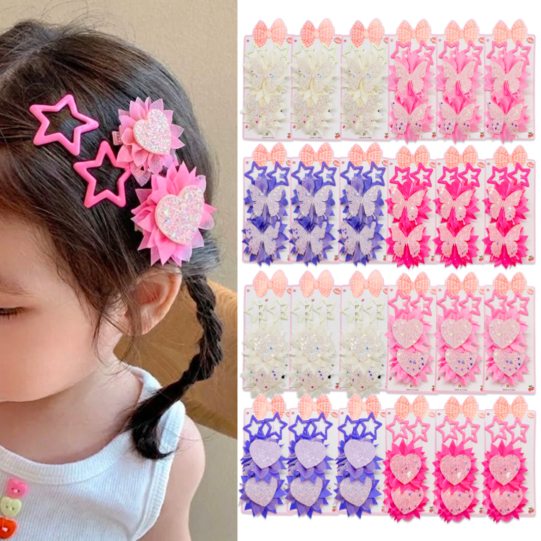 HPN-2650 (12 cards) 4 in 1 Star Snap Hair Clip Set