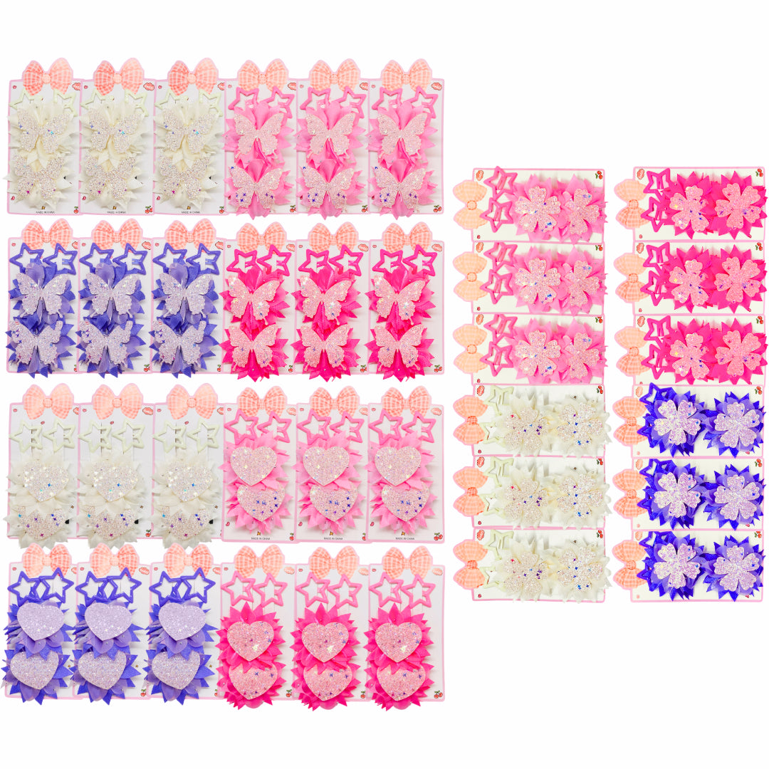 HPN-2650 (12 cards) 4 in 1 Star Snap Hair Clip Set