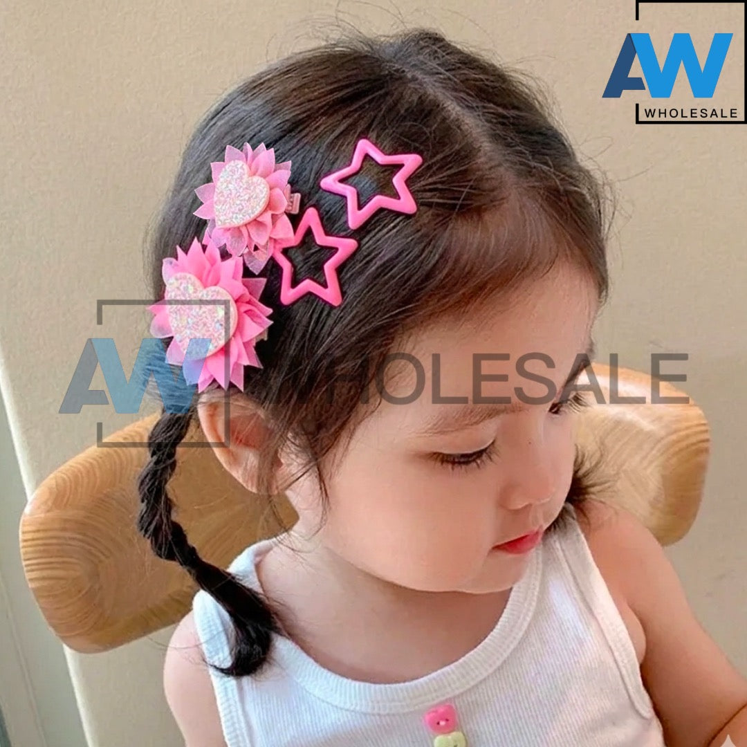 HPN-2650 (12 cards) 4 in 1 Star Snap Hair Clip Set