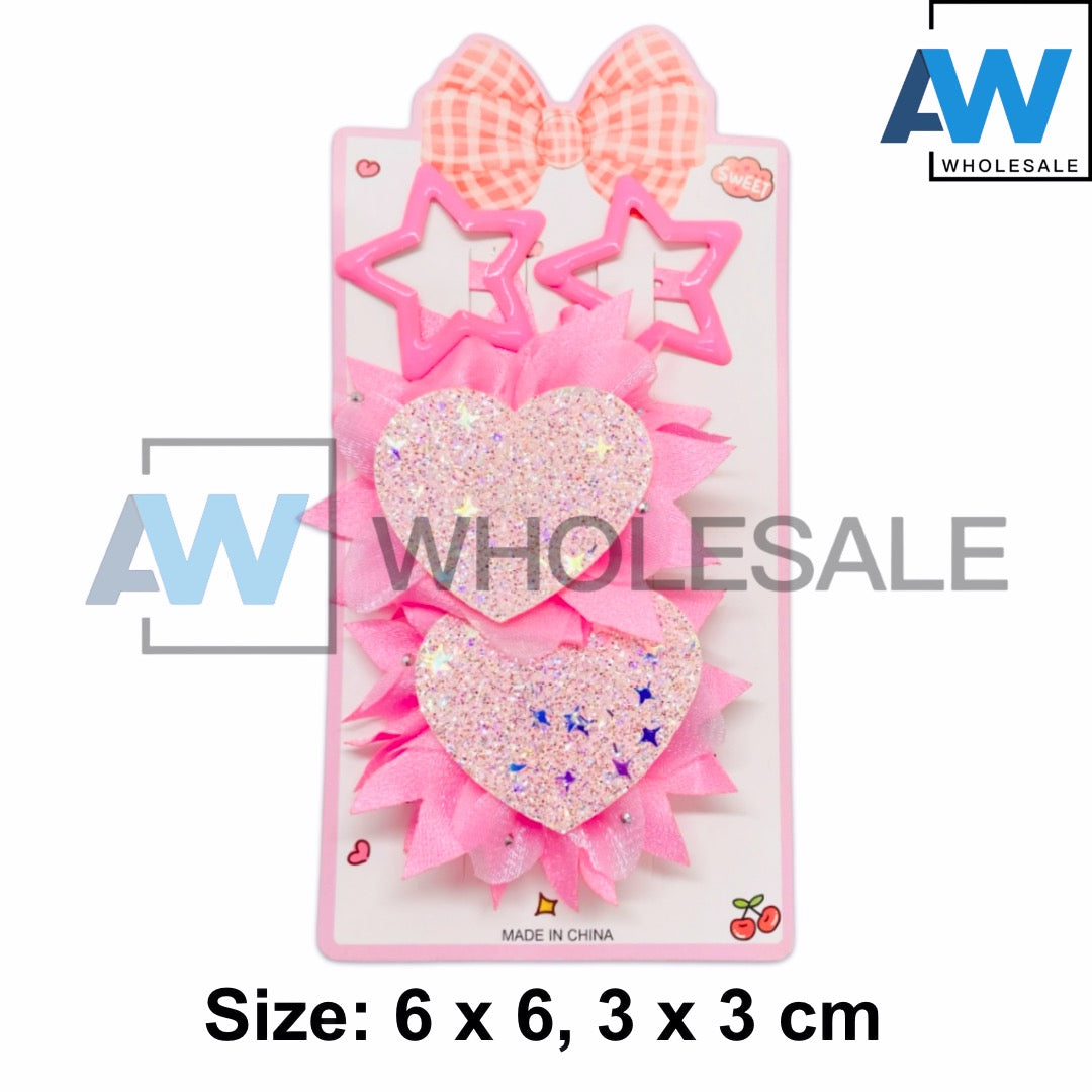 HPN-2650 (12 cards) 4 in 1 Star Snap Hair Clip Set