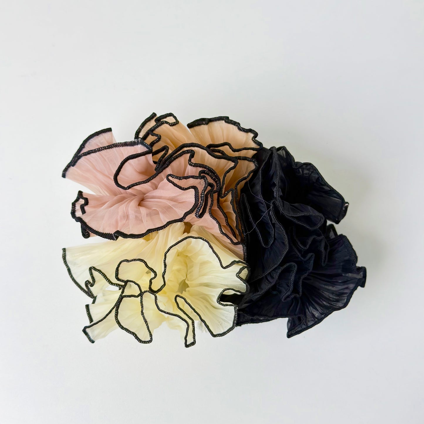 HPN-2667 (10 pcs) Ruffle Edge Scrunchie Hair Tie