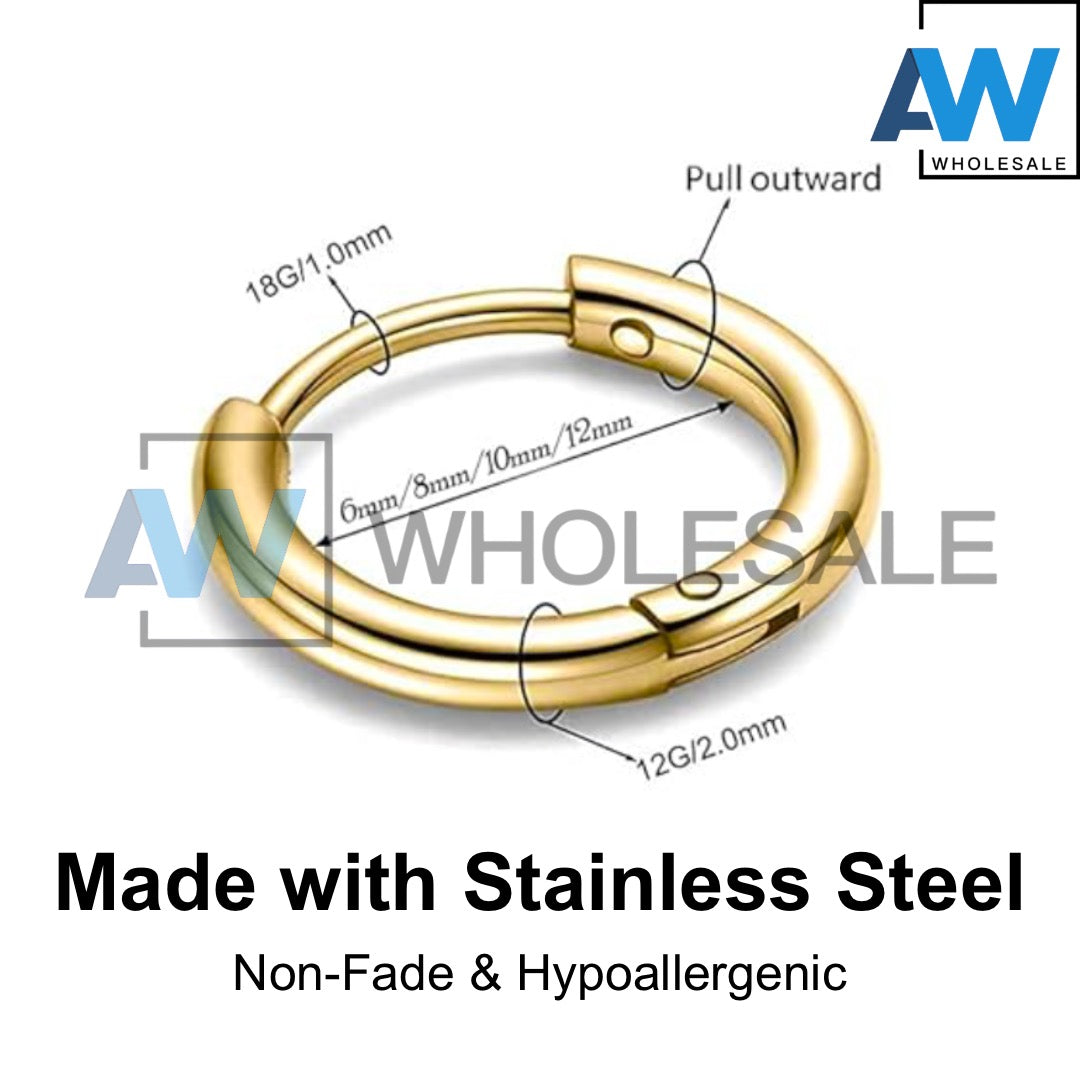 EA Hoop Listing (10 pairs) Stainless Steel Hoop Earrings