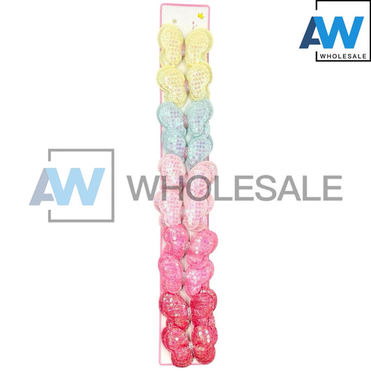 HPN-2485 (10 sets) Sequin Butterfly Hair Clip