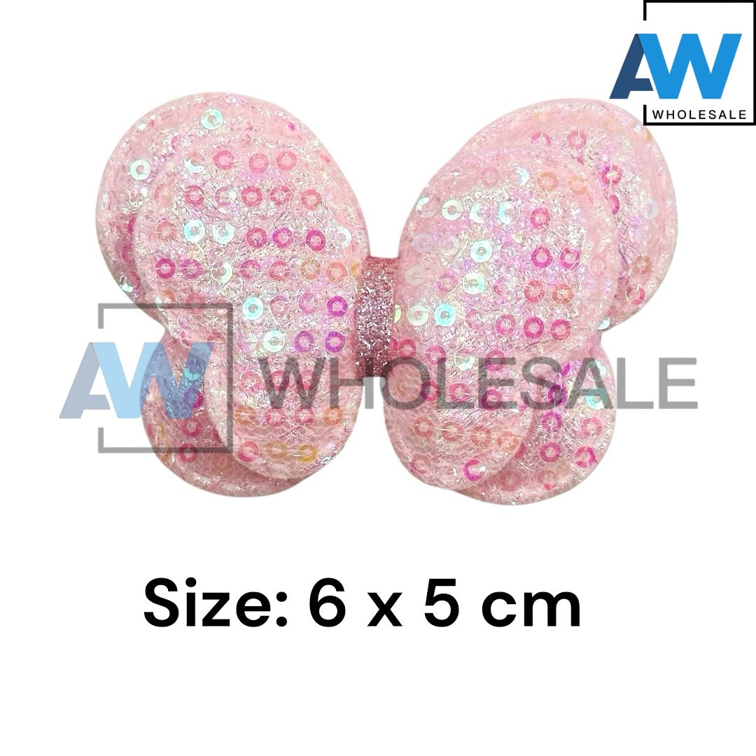 HPN-2485 (10 sets) Sequin Butterfly Hair Clip