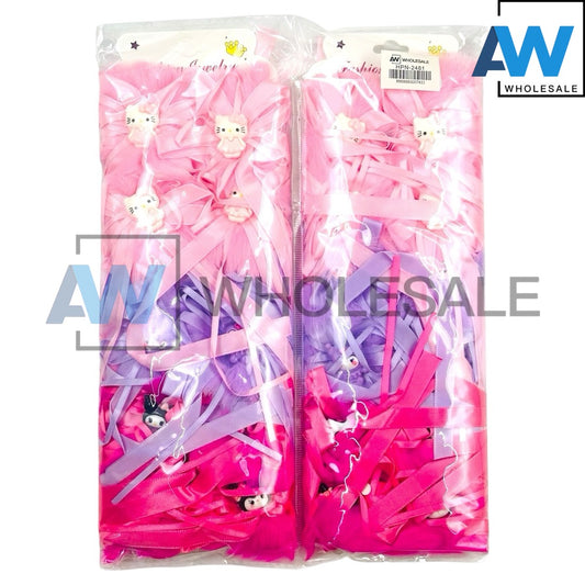 HPN-2481 (12 cards) Cute Character Ribbon Hair Clip