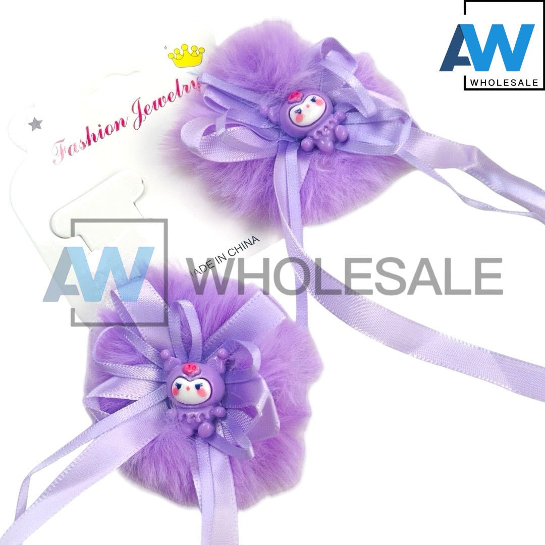 HPN-2481 (12 cards) Cute Character Ribbon Hair Clip