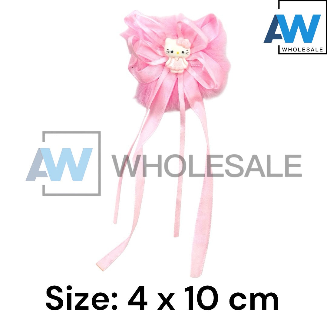 HPN-2481 (12 cards) Cute Character Ribbon Hair Clip