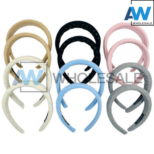 HB-1687 (12 pcs) Rhinestone Fabric Headbands
