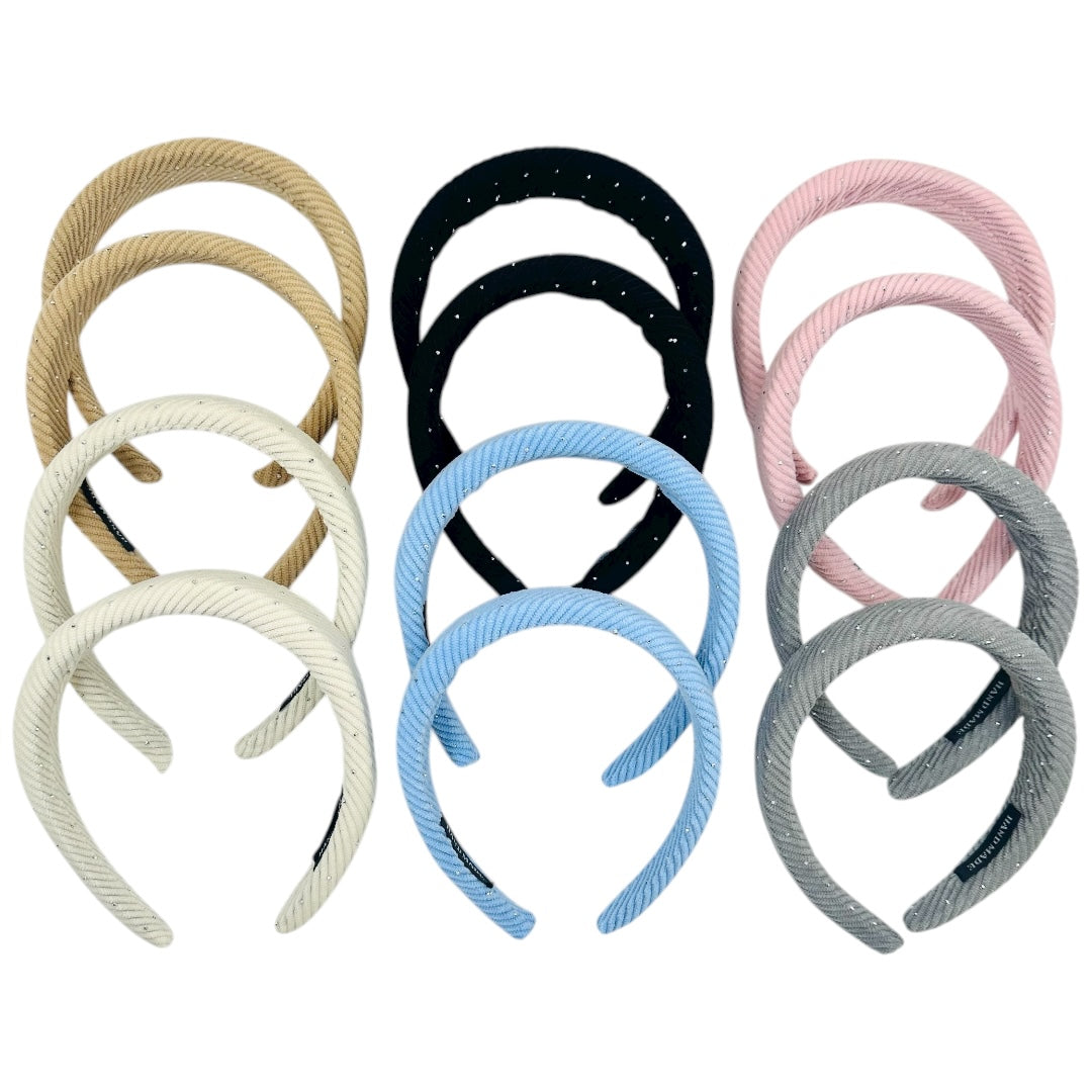 HB-1687 (12 pcs) Rhinestone Fabric Headbands