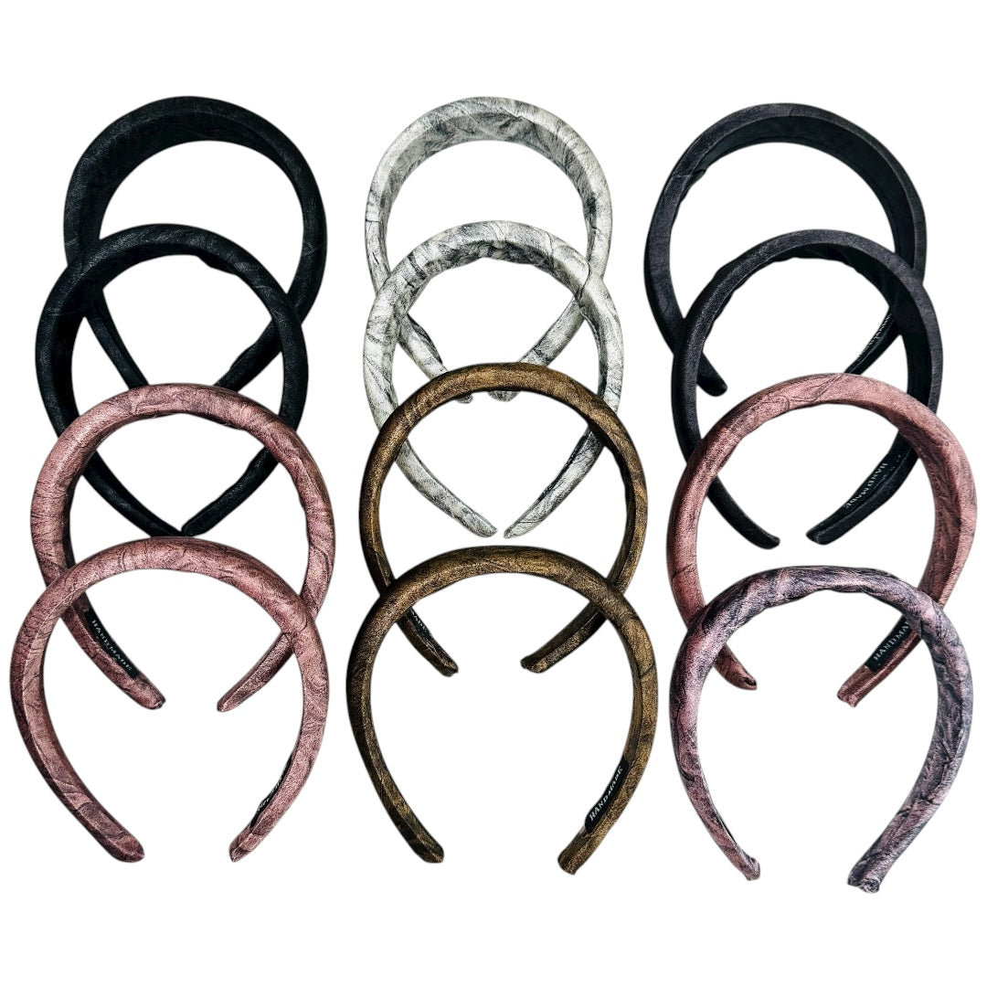 HB-1690 (12 pcs) Smoked Silk Fabric Headbands