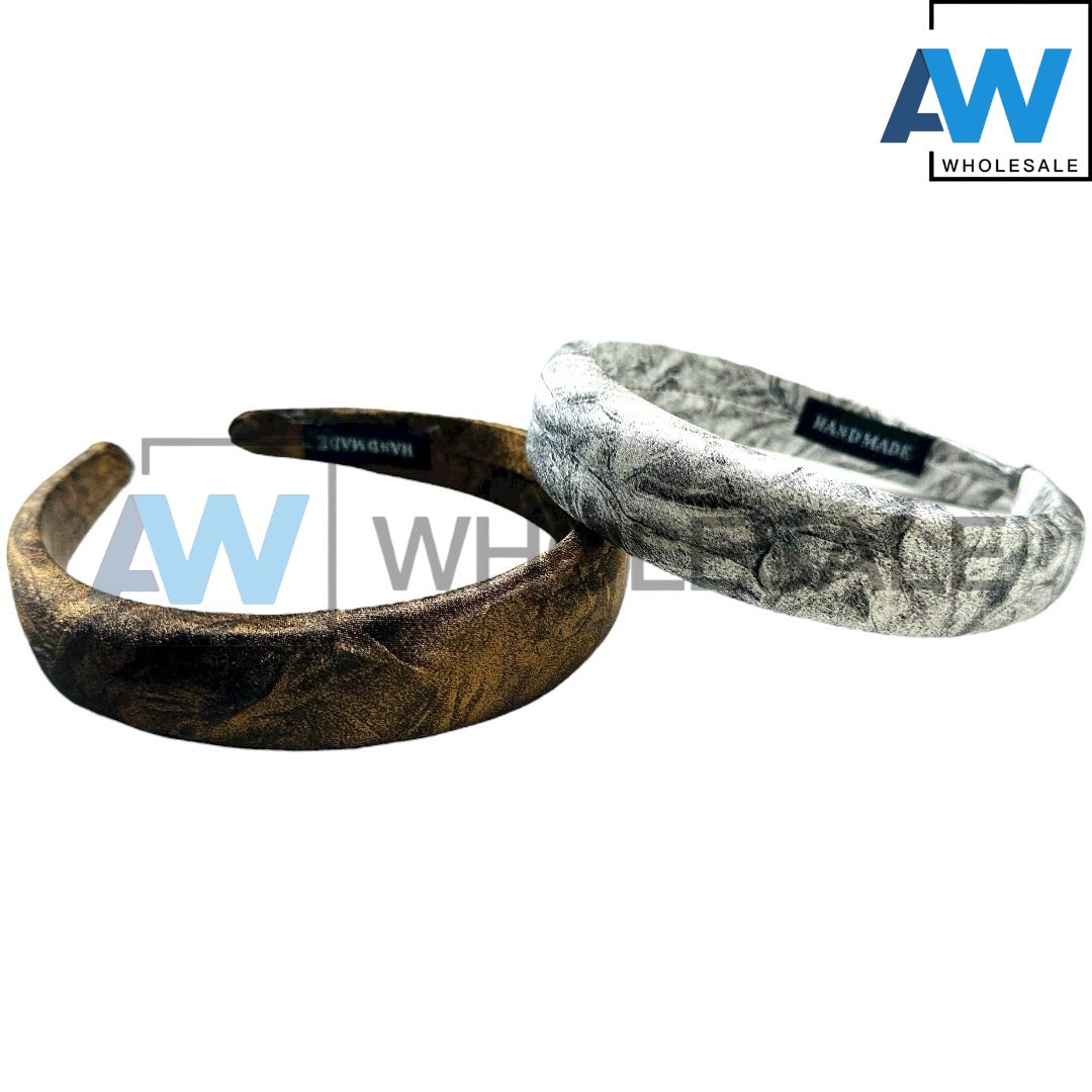 HB-1690 (12 pcs) Smoked Silk Fabric Headbands