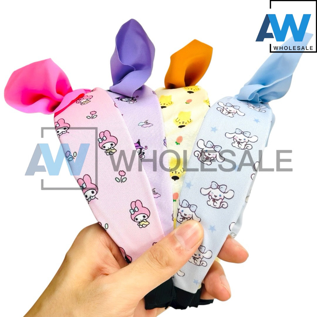 HB-1692 (12 pcs) Character Bowknot Headbands