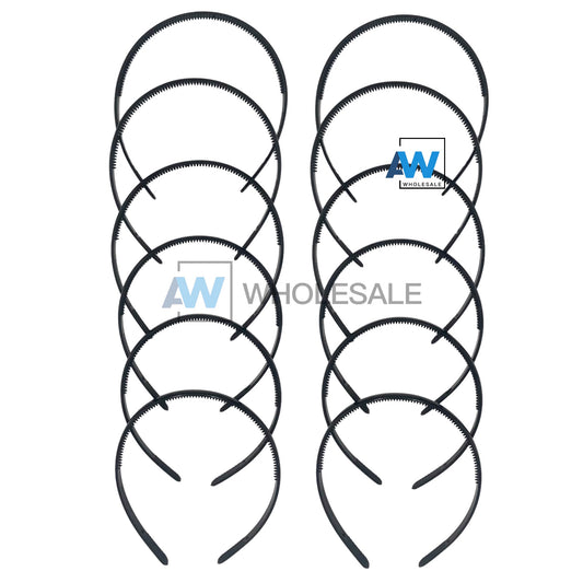 HB-976 (12 pcs) Glossy 1 cm Thick Plastic Headbands