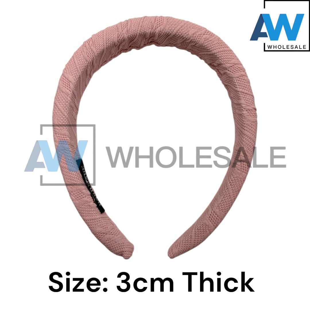 HB-1651 (12 pcs) Pattern Textured Fabric Headbands