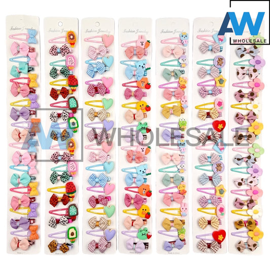 HPN-1786 (20 pcs) Silicone Fabric Ribbon Hair Clips