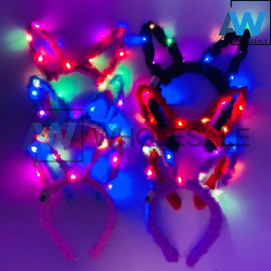 HB-1415 (12 pcs) LED Faux Fur Headbands