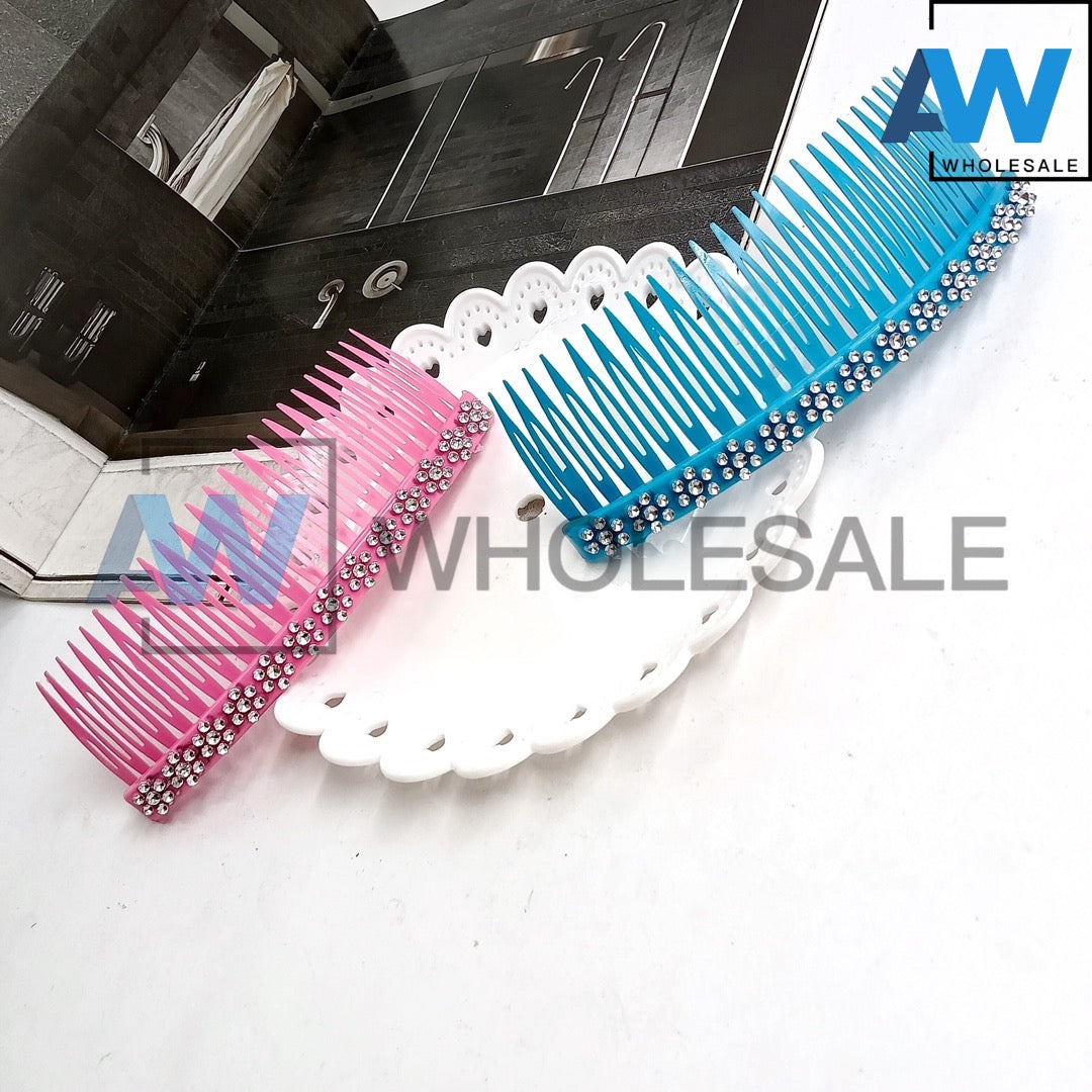 HC-62A (12 pcs) Colored PVC Gemstone Side Combs