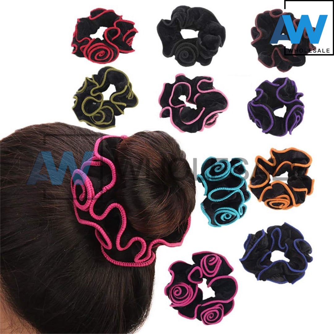 HP-105 (10 pcs) Velvet Scrunchies Hair Ties