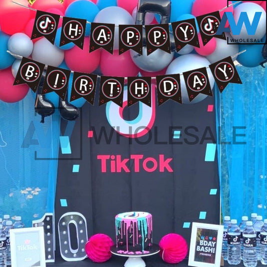 PS-265 (1 set) Tiktok Happy Birthday Banner