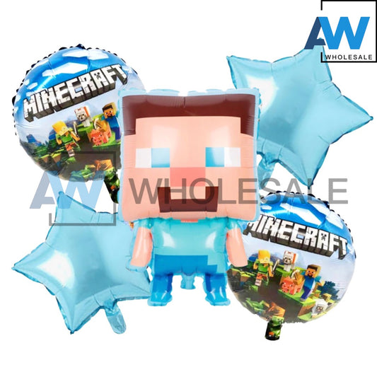 PS-137 (1 set) 5 in 1 Minecraft Foil Balloon Set