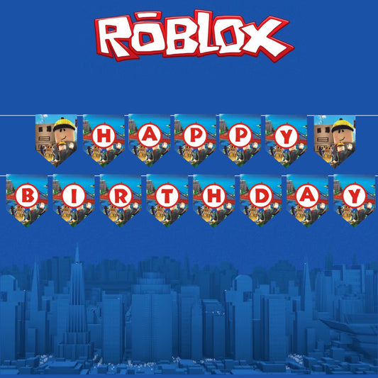 PS-269 (1 set) Roblox Happy Birthday Banner