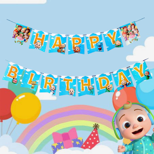 PS-267 (1 set) Cocomelon Happy Birthday Banner