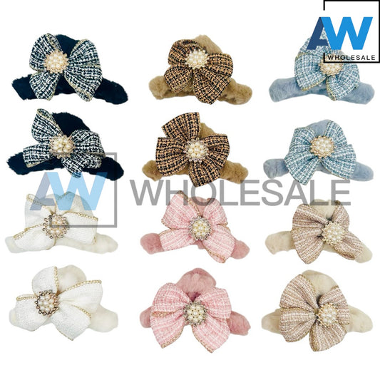AB-1244 (12 pcs) Faux Fur 11 cm Hair Clamps