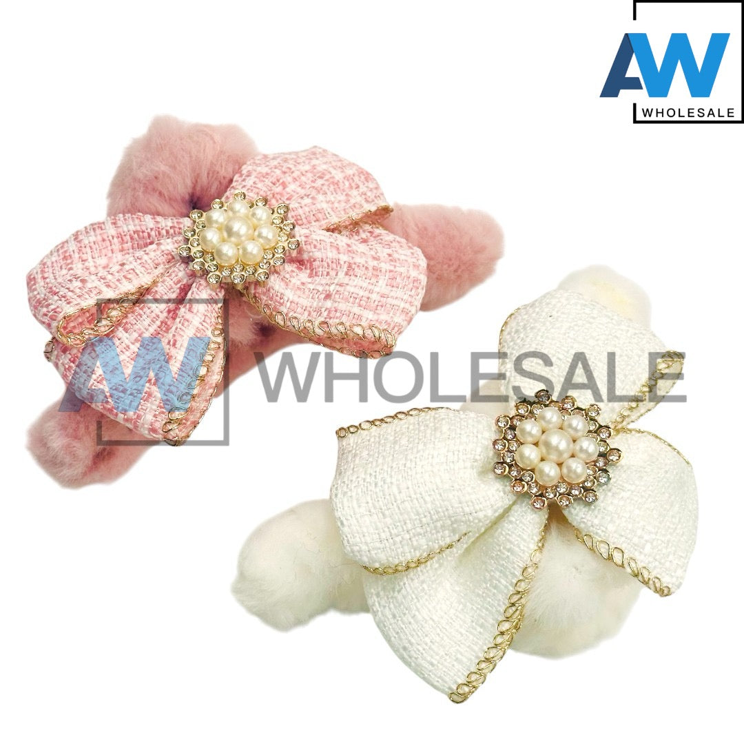 AB-1244 (12 pcs) Faux Fur 11 cm Hair Clamps