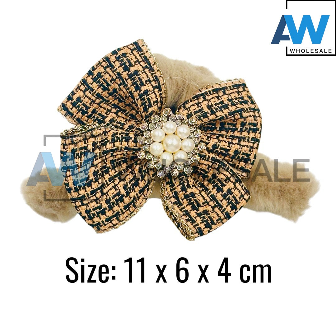 AB-1244 (12 pcs) Faux Fur 11 cm Hair Clamps