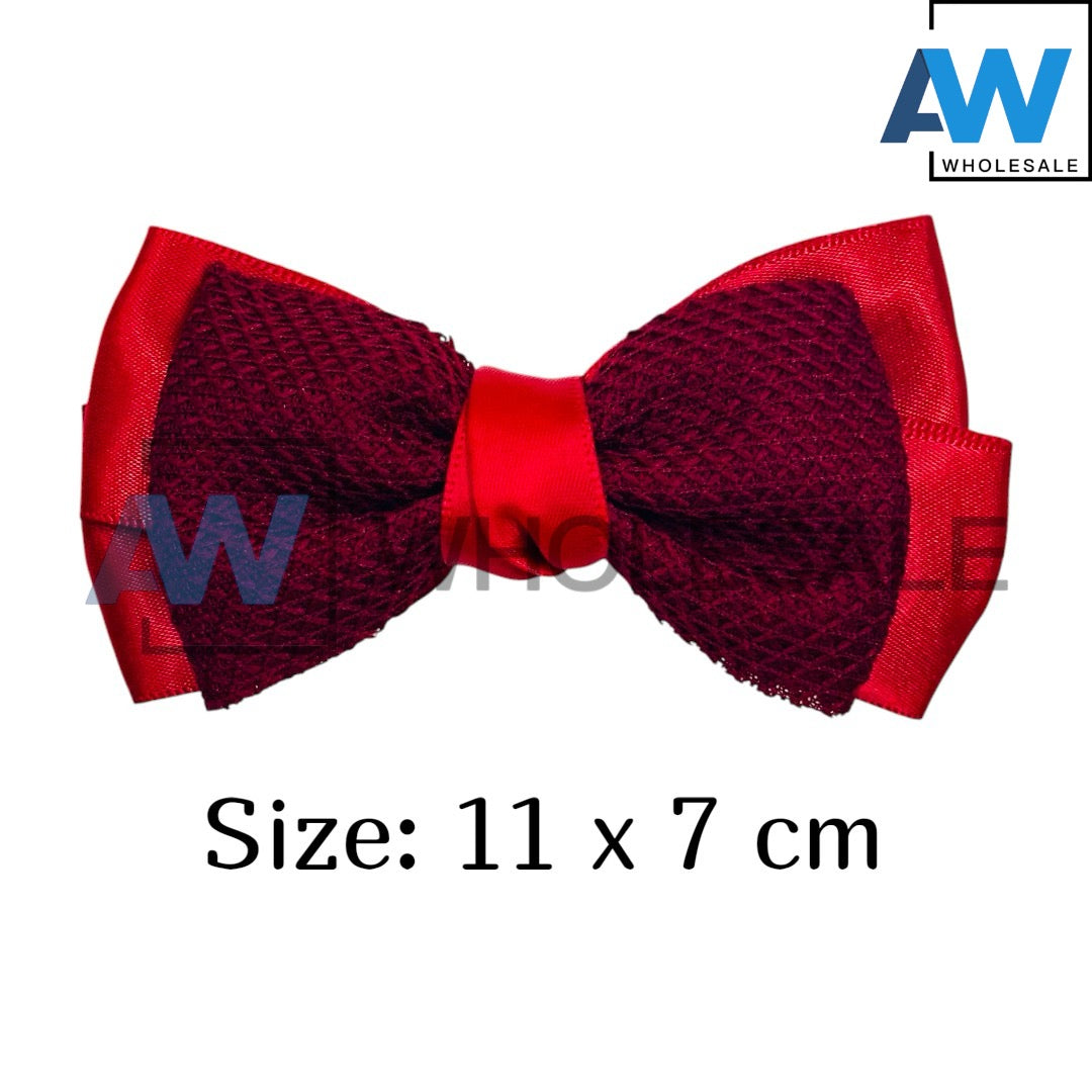 HPN-2347 (10 pcs) Two Layer Ribbon Hair Clips