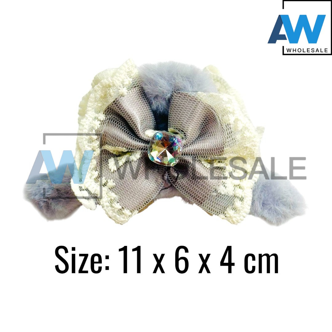 AB-1246 (12 pcs) Faux Fur 11 cm Hair Clamps