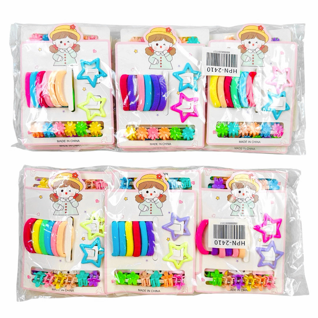HPN-2410 (12 cards) 14 in 1 Star Hair Clip Set