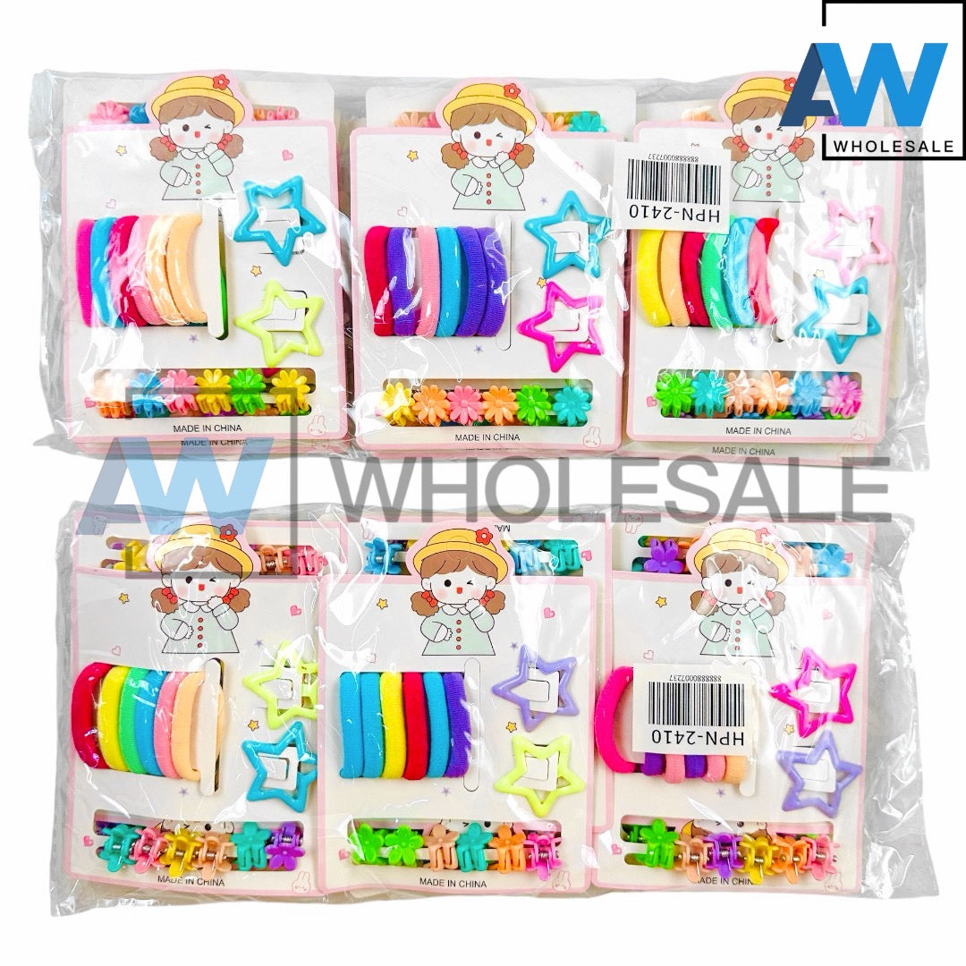 HPN-2410 (12 cards) 14 in 1 Star Hair Clip Set