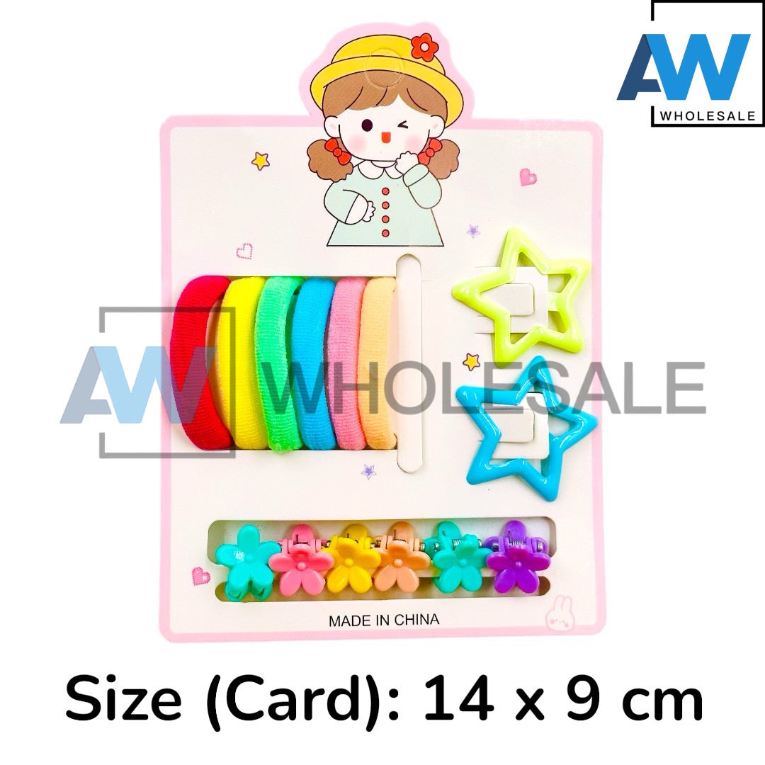 HPN-2410 (12 cards) 14 in 1 Star Hair Clip Set