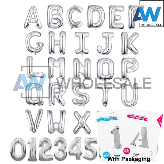 PS-02/PS-06 (1 card) 16 Inches Letter & Number Foil Balloons