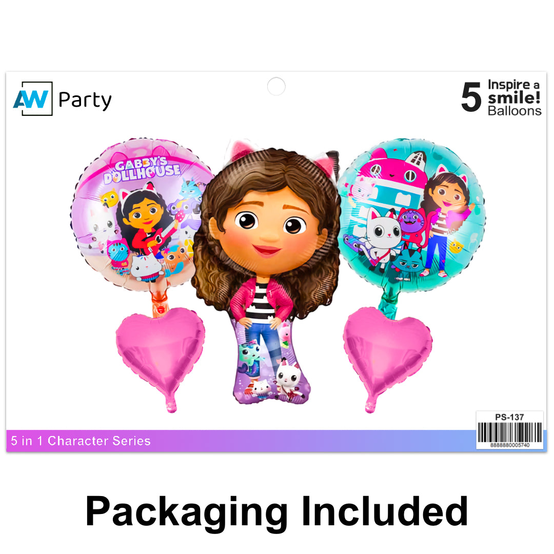 PS-137/PS-138 (1 set) 5 in 1 Character Foil Balloon Set