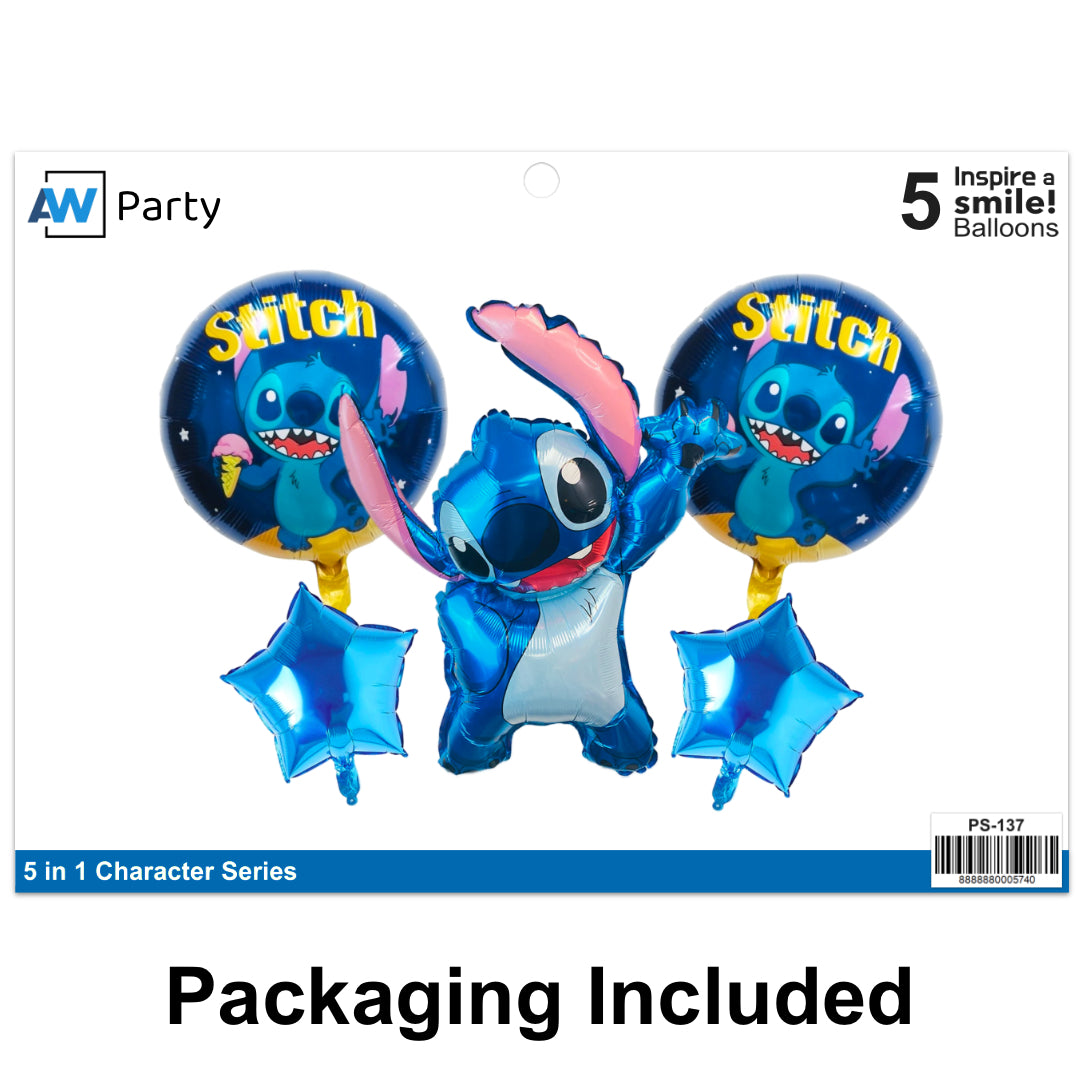 PS-137/PS-138 (1 set) 5 in 1 Character Foil Balloon Set